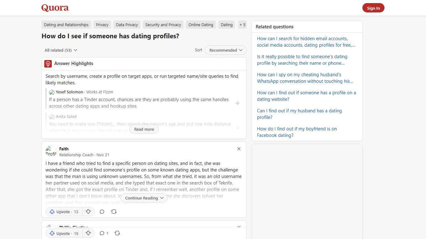 How to see if someone has dating profiles - Quora