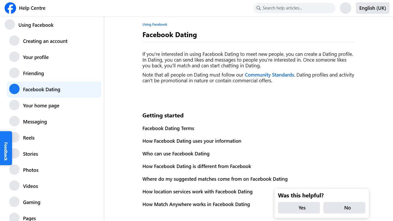 Facebook Dating Facebook Help Centre